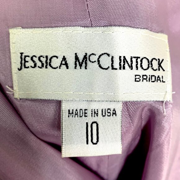 Jessica McClintock Bridal Strapless Lavender Mermaid Evening Dress Ruffles 10 - Picture 9 of 11